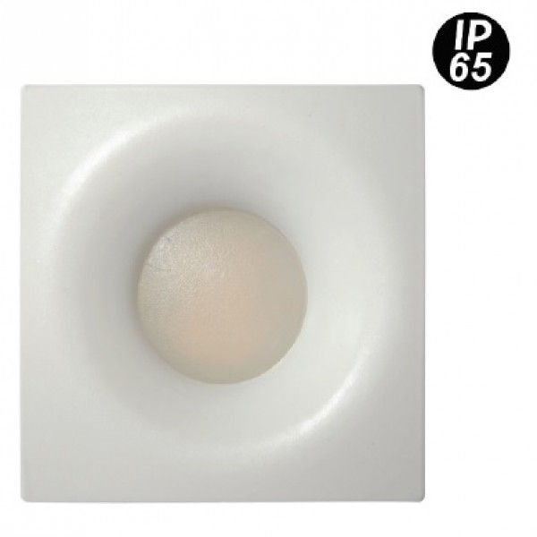 Foco Cuadrado fijo empotrar Blanco SPA02 85x85mm IP65, Ideal para baño